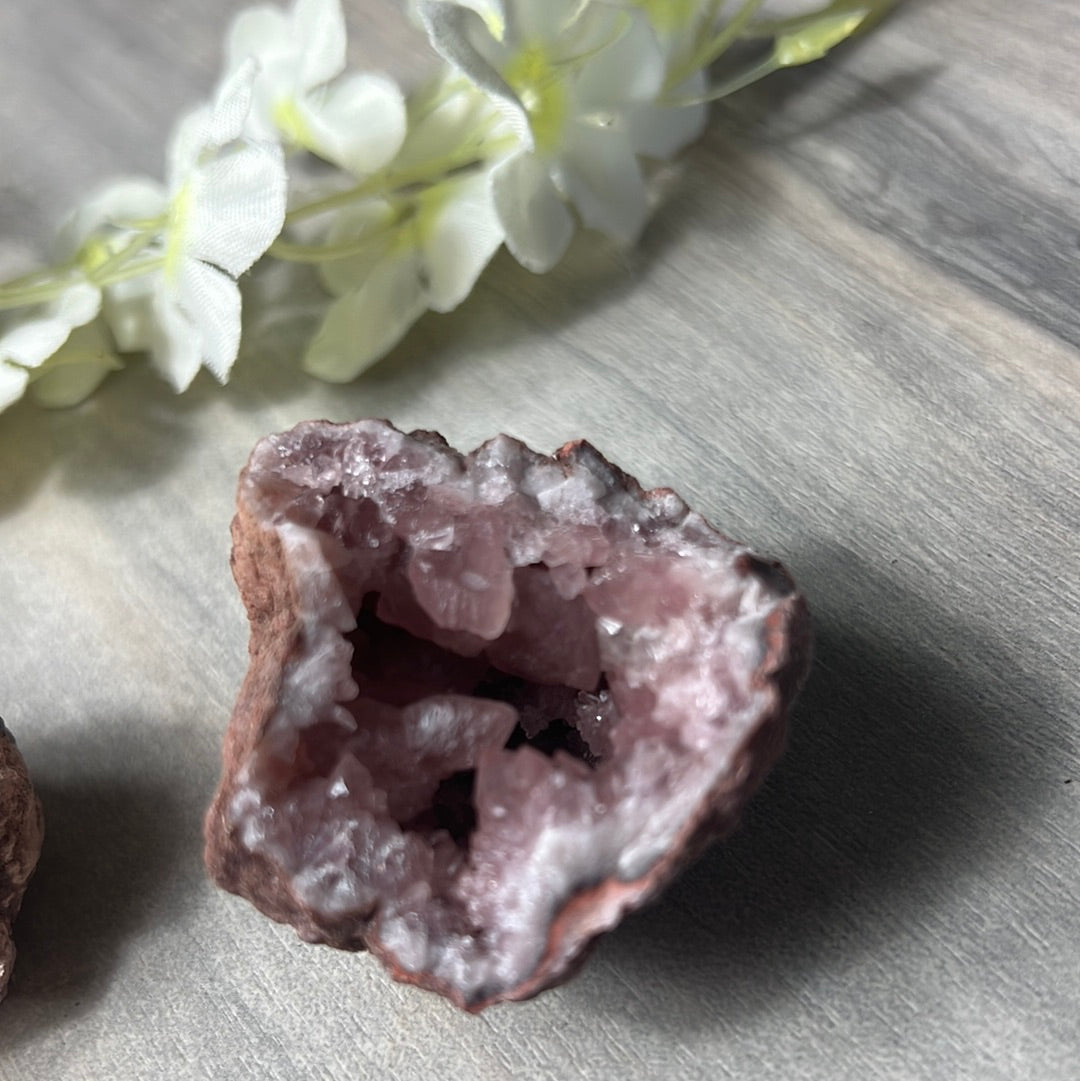 Pink Amethyst Geode Cluster Specimen