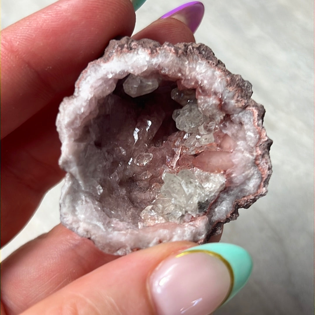 Pink Amethyst Geode Cluster Specimen