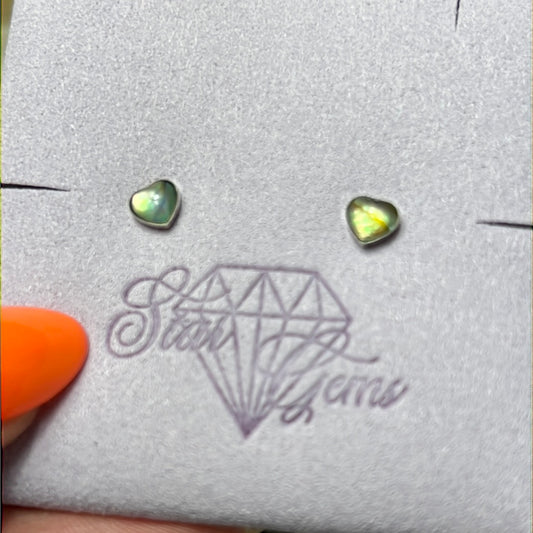 Heart Abalone Shell 925 Sterling Studs Earrings