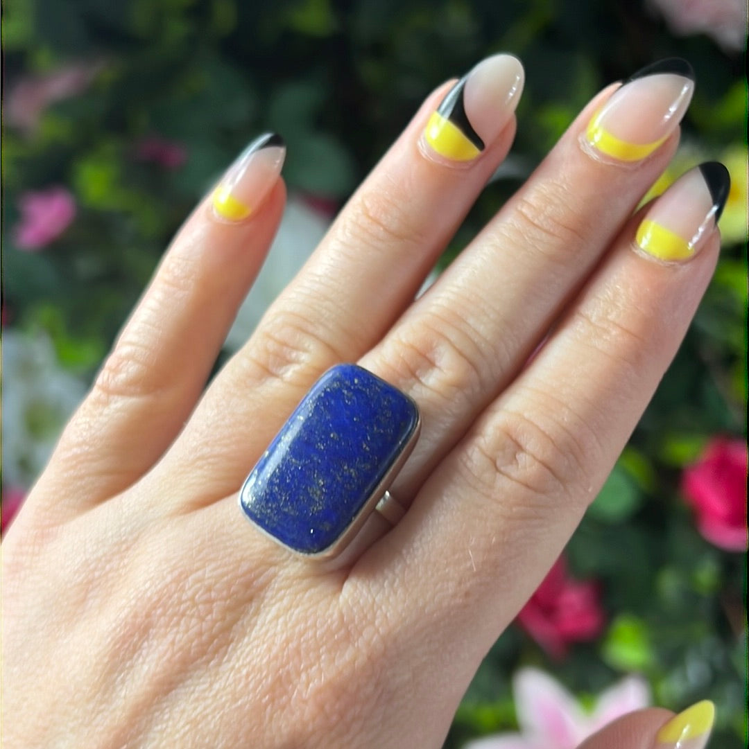 Lapis 925 Sterling Silver Ring - N 1/2