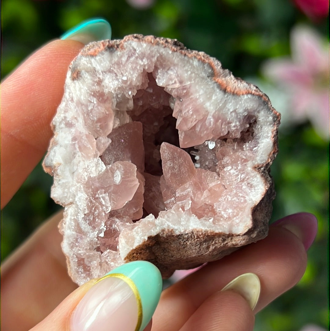 Pink Amethyst Geode Cluster Specimen