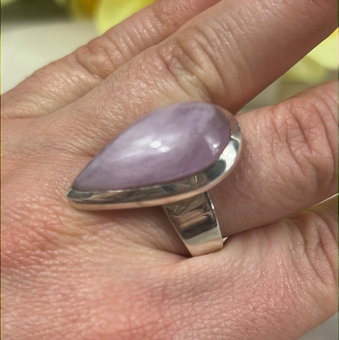 Kunzite 925 Silver Ring - Size S 1/2