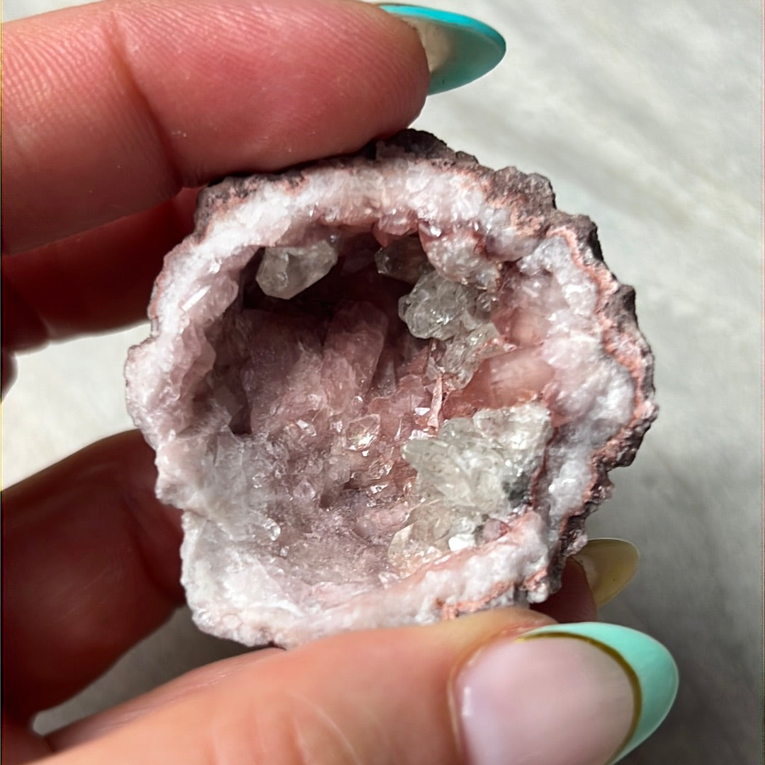 Pink Amethyst Geode Cluster Specimen