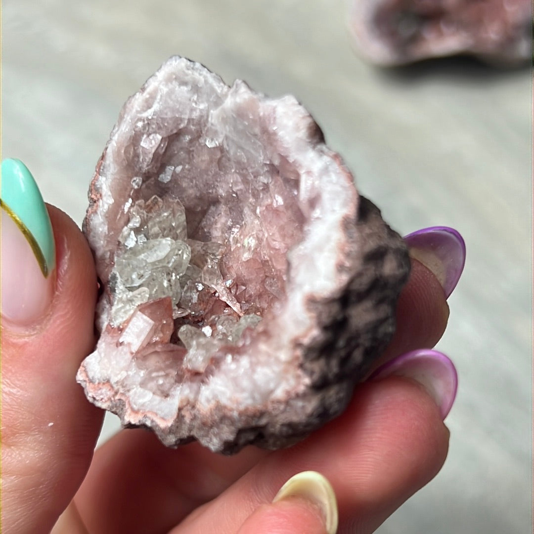 Pink Amethyst Geode Cluster Specimen