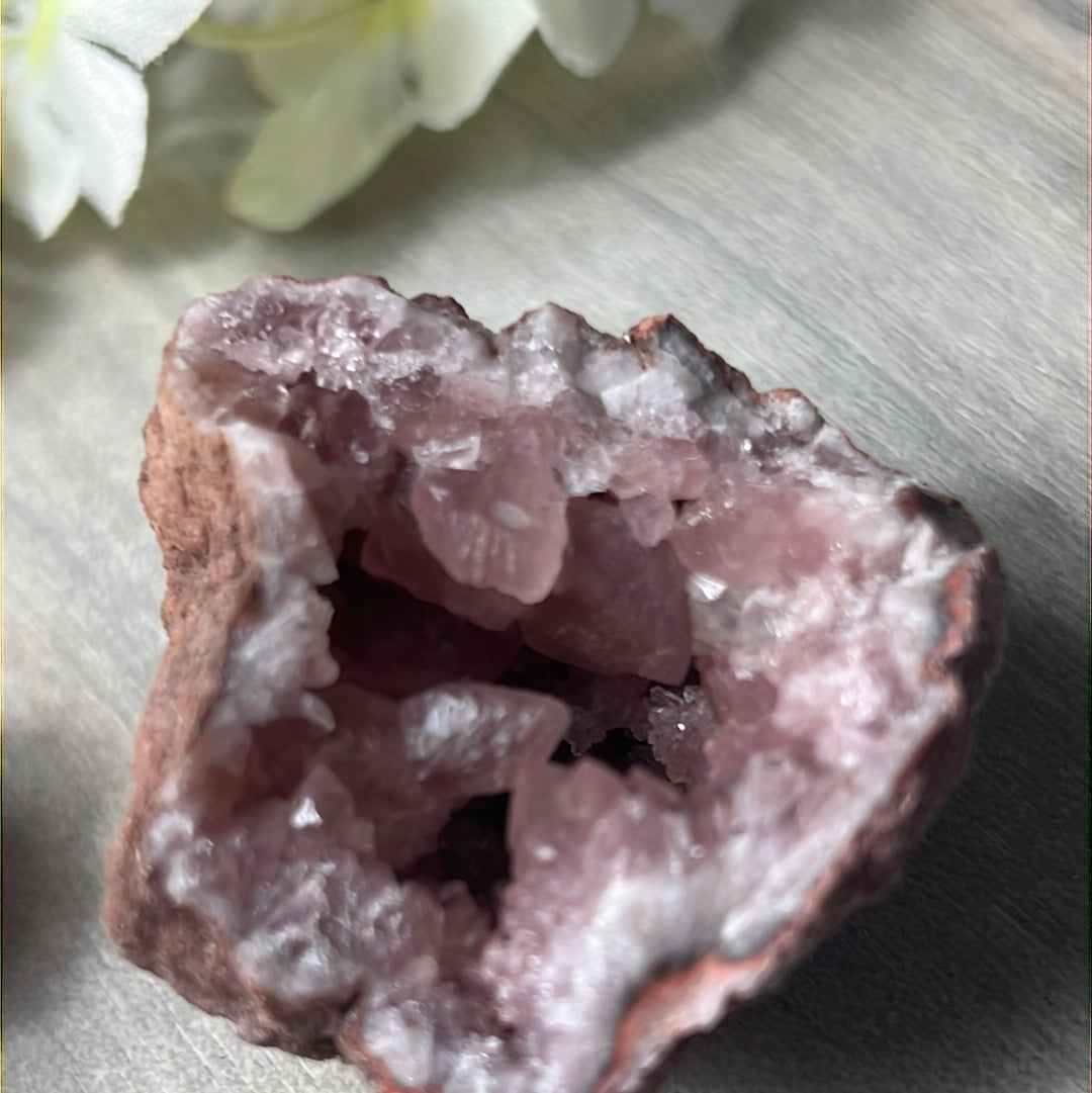 Pink Amethyst Geode Cluster Specimen