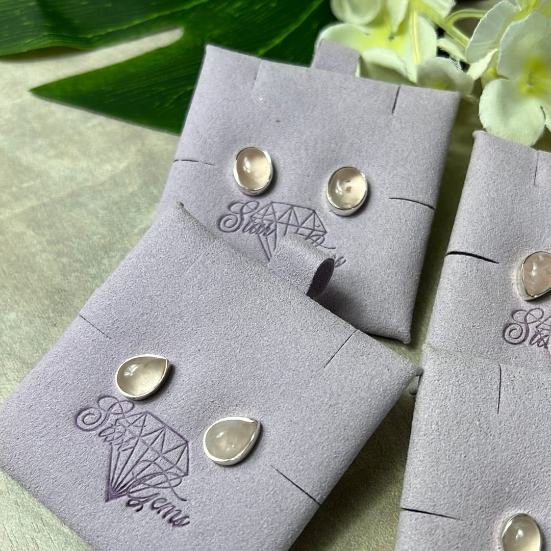 Rose Quartz 925 Sterling Studs Earrings