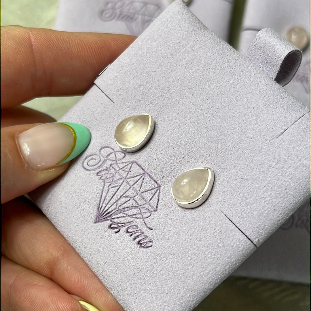 Rose Quartz 925 Sterling Studs Earrings