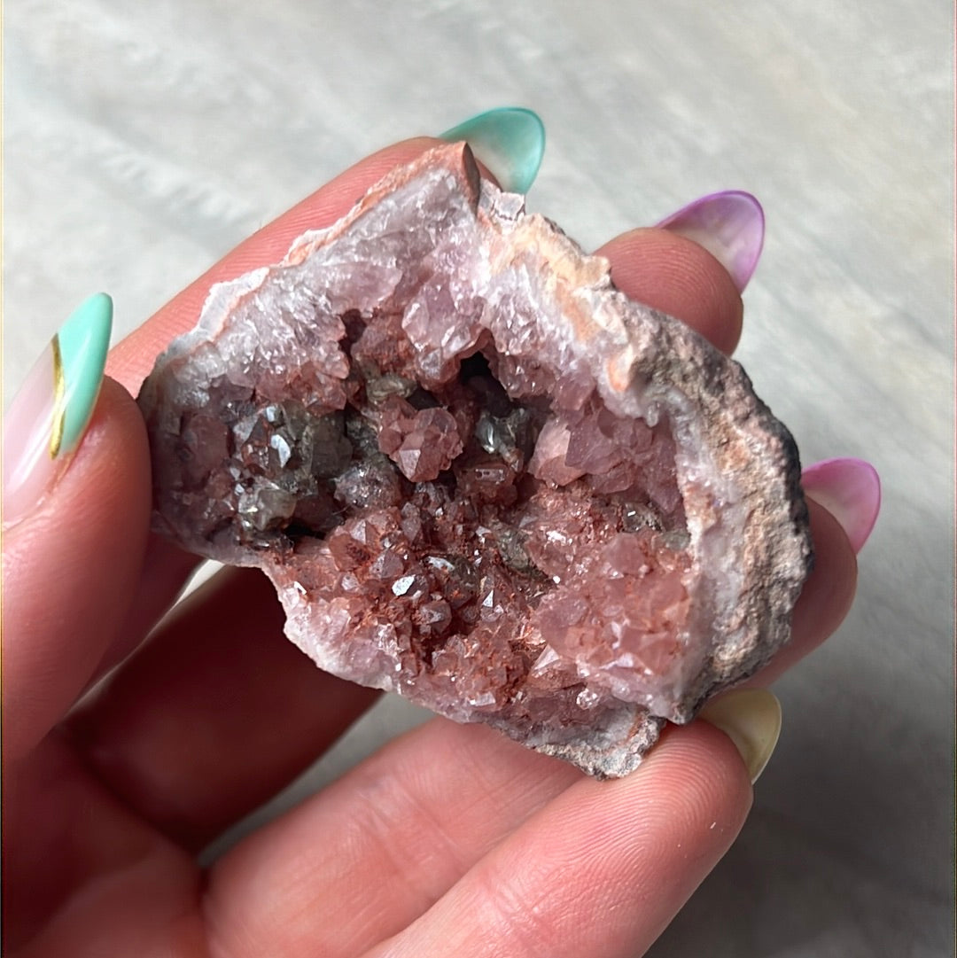 Pink Amethyst Geode Cluster Specimen