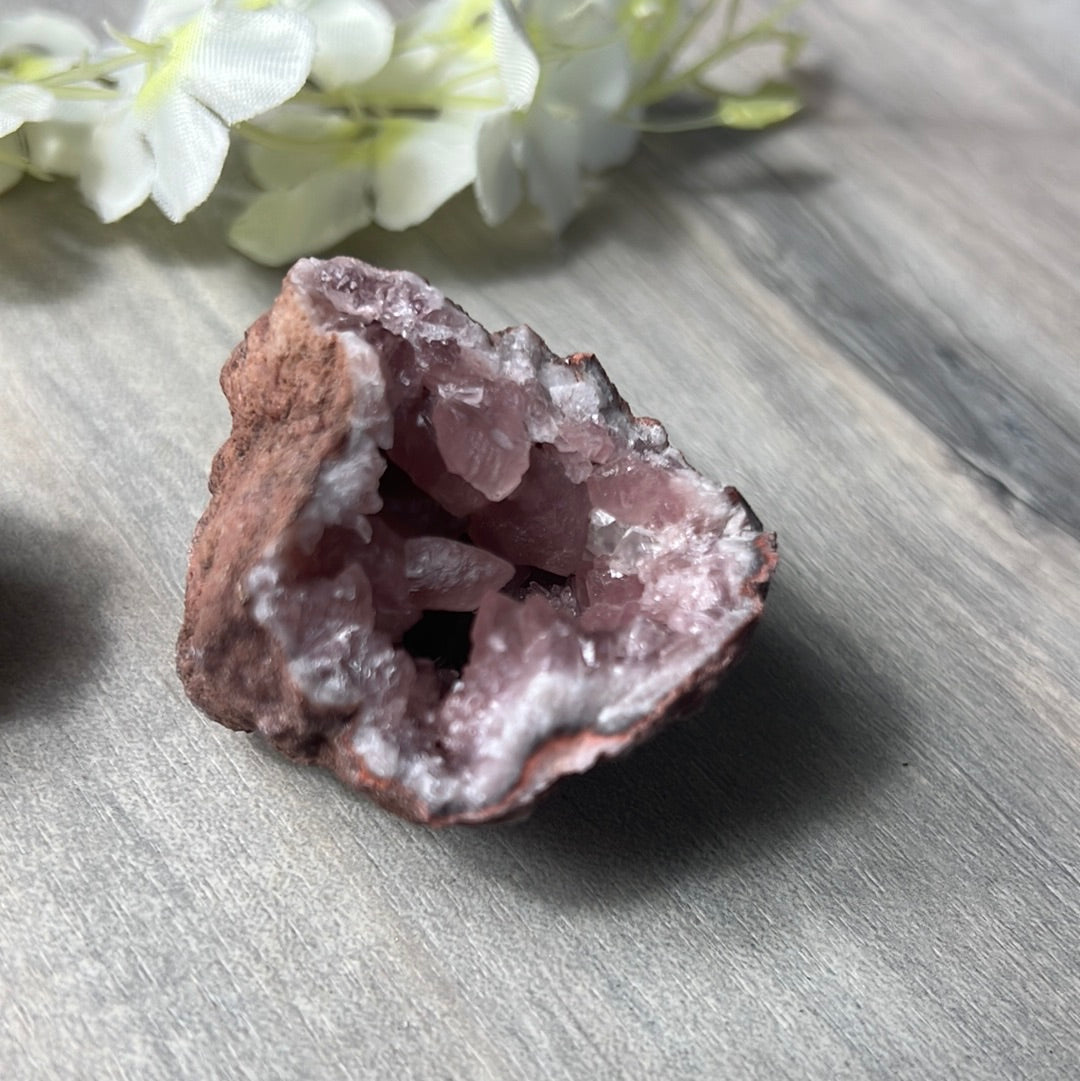 Pink Amethyst Geode Cluster Specimen