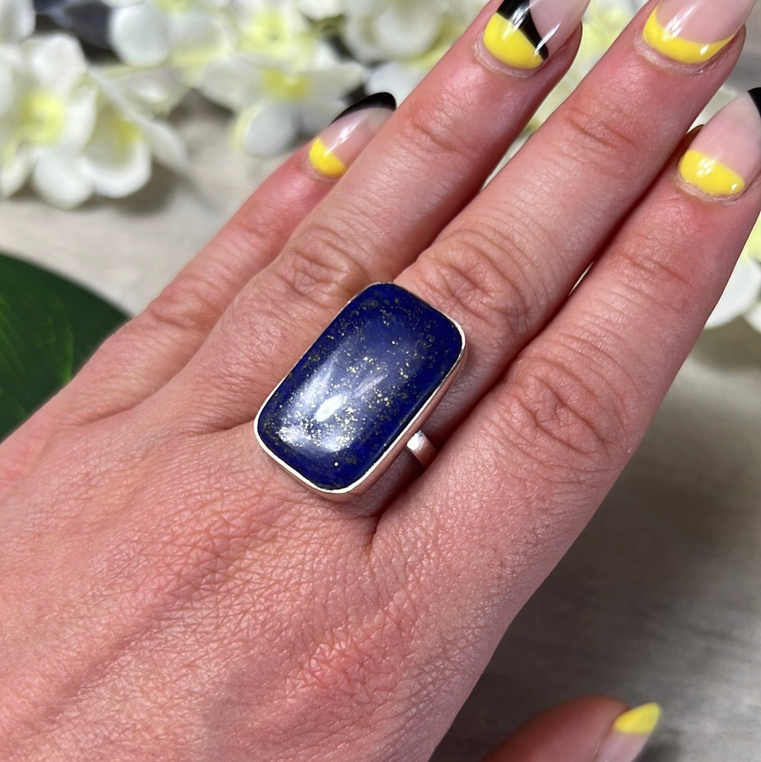Lapis 925 Sterling Silver Ring - N 1/2