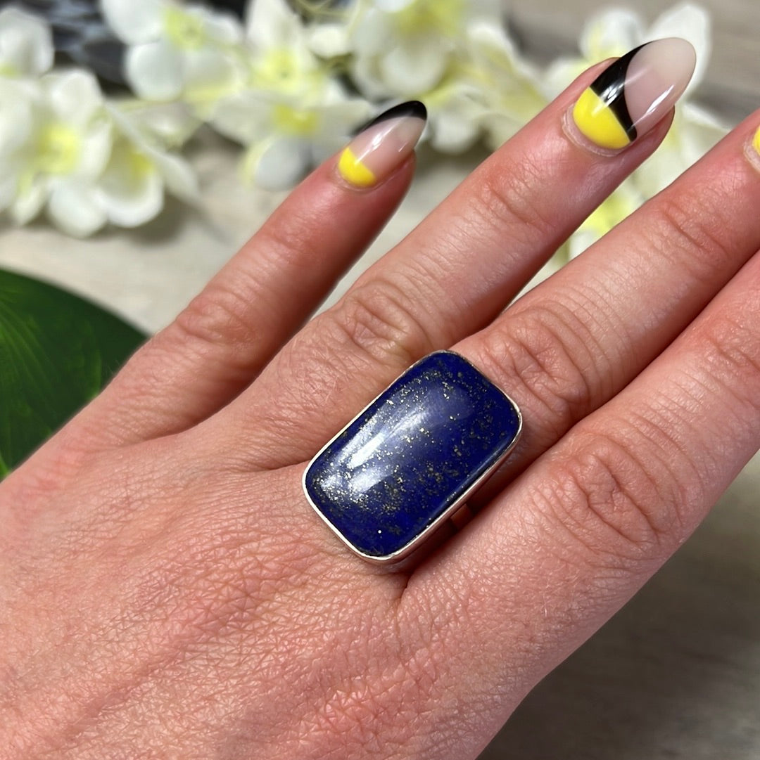 Lapis 925 Sterling Silver Ring - N 1/2