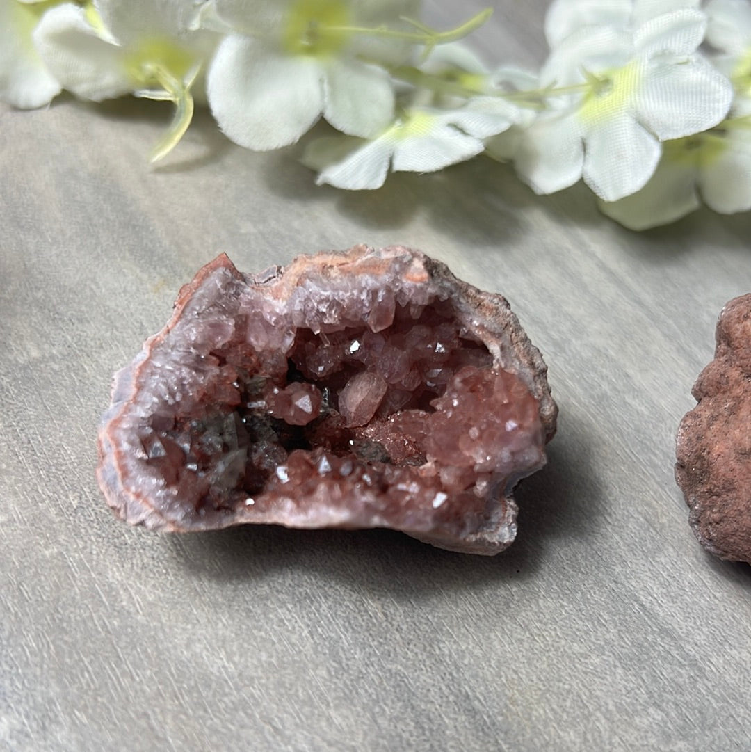 Pink Amethyst Geode Cluster Specimen