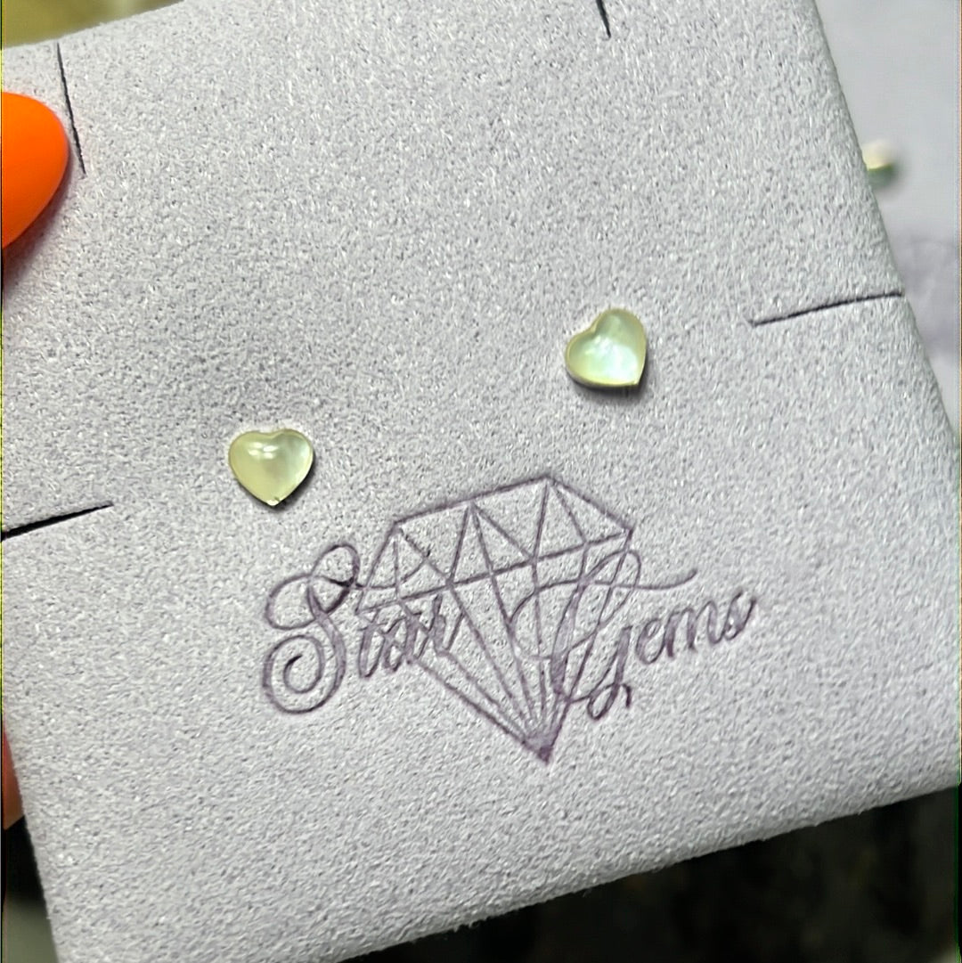 Heart Abalone Shell 925 Sterling Studs Earrings