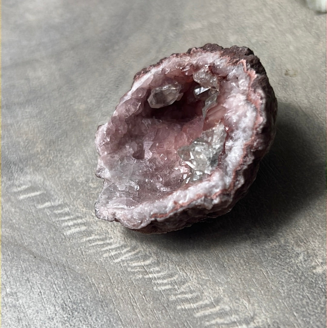 Pink Amethyst Geode Cluster Specimen