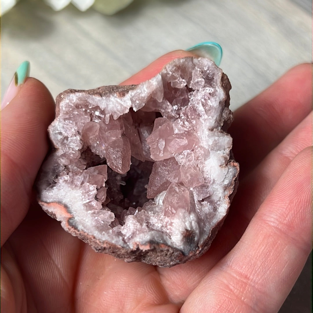 Pink Amethyst Geode Cluster Specimen