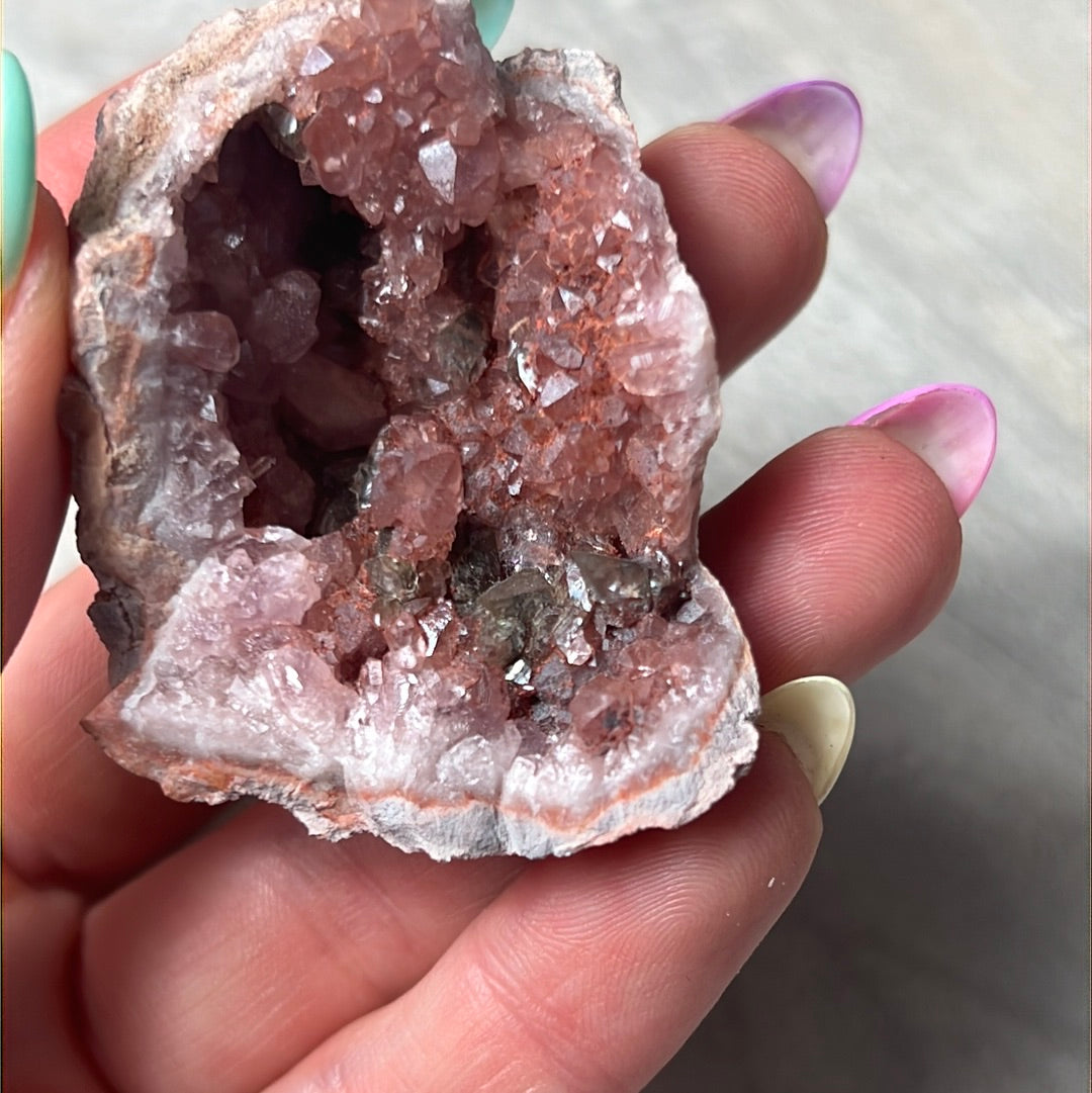 Pink Amethyst Geode Cluster Specimen