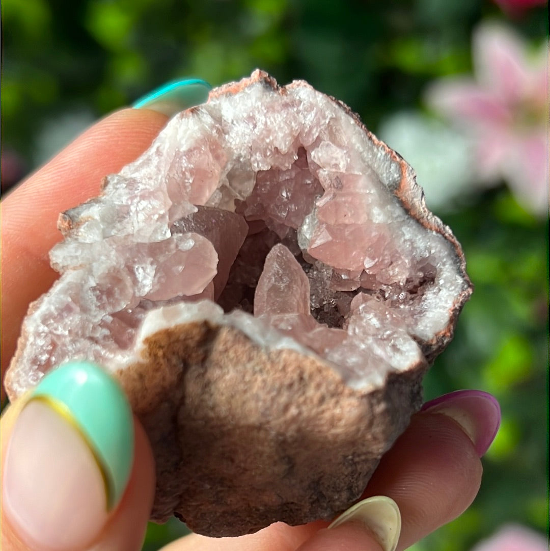 Pink Amethyst Geode Cluster Specimen