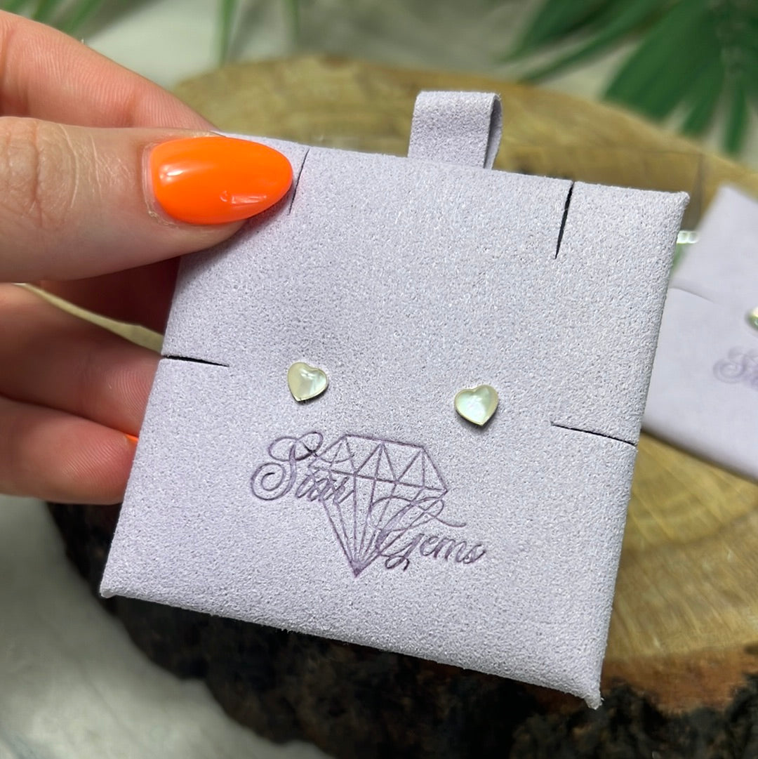 Heart Abalone Shell 925 Sterling Studs Earrings