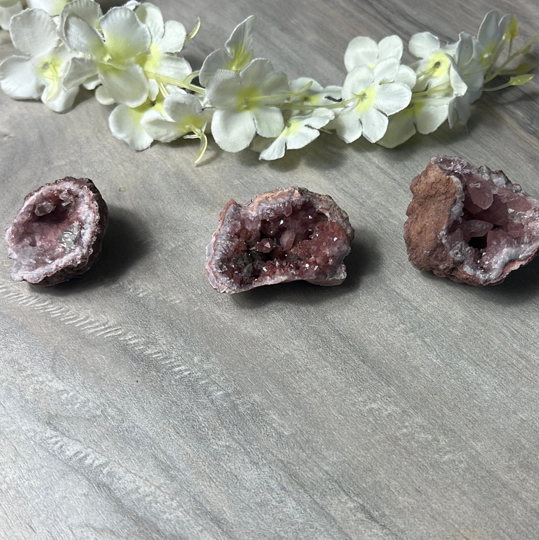 Pink Amethyst Geode Cluster Specimen