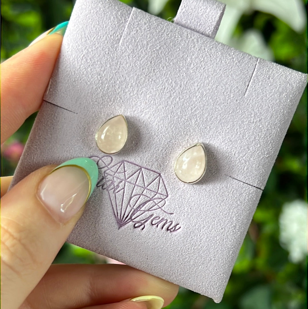 Rose Quartz 925 Sterling Studs Earrings