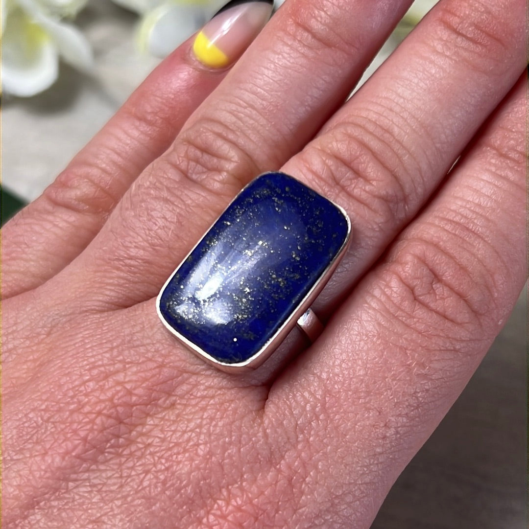 Lapis 925 Sterling Silver Ring - N 1/2