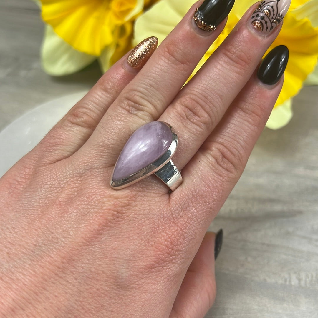 Kunzite 925 Silver Ring - Size S 1/2