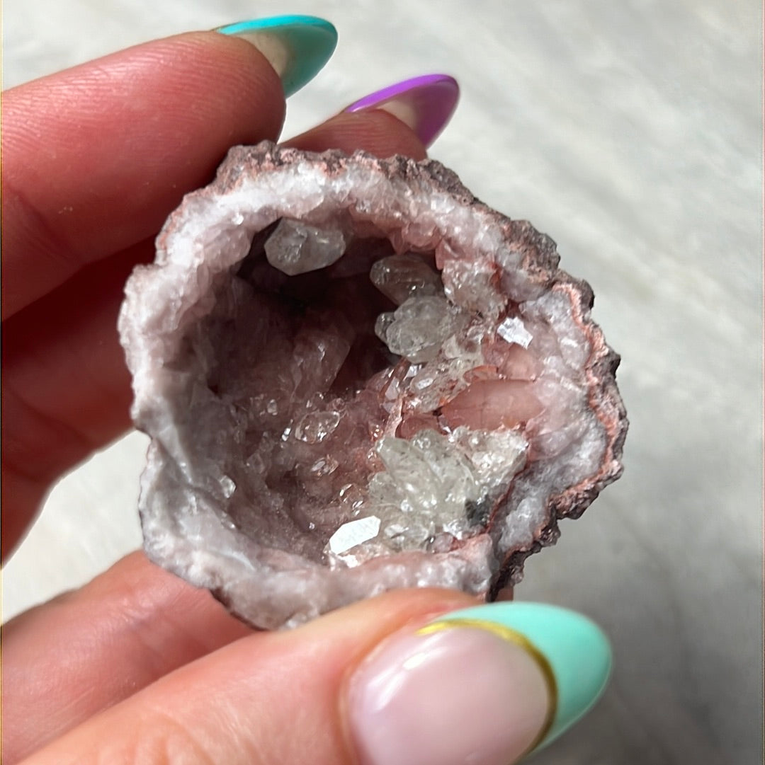 Pink Amethyst Geode Cluster Specimen