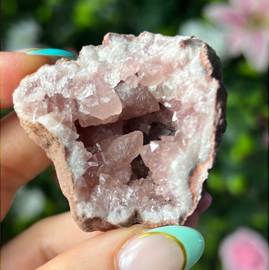 Pink Amethyst Geode Cluster Specimen