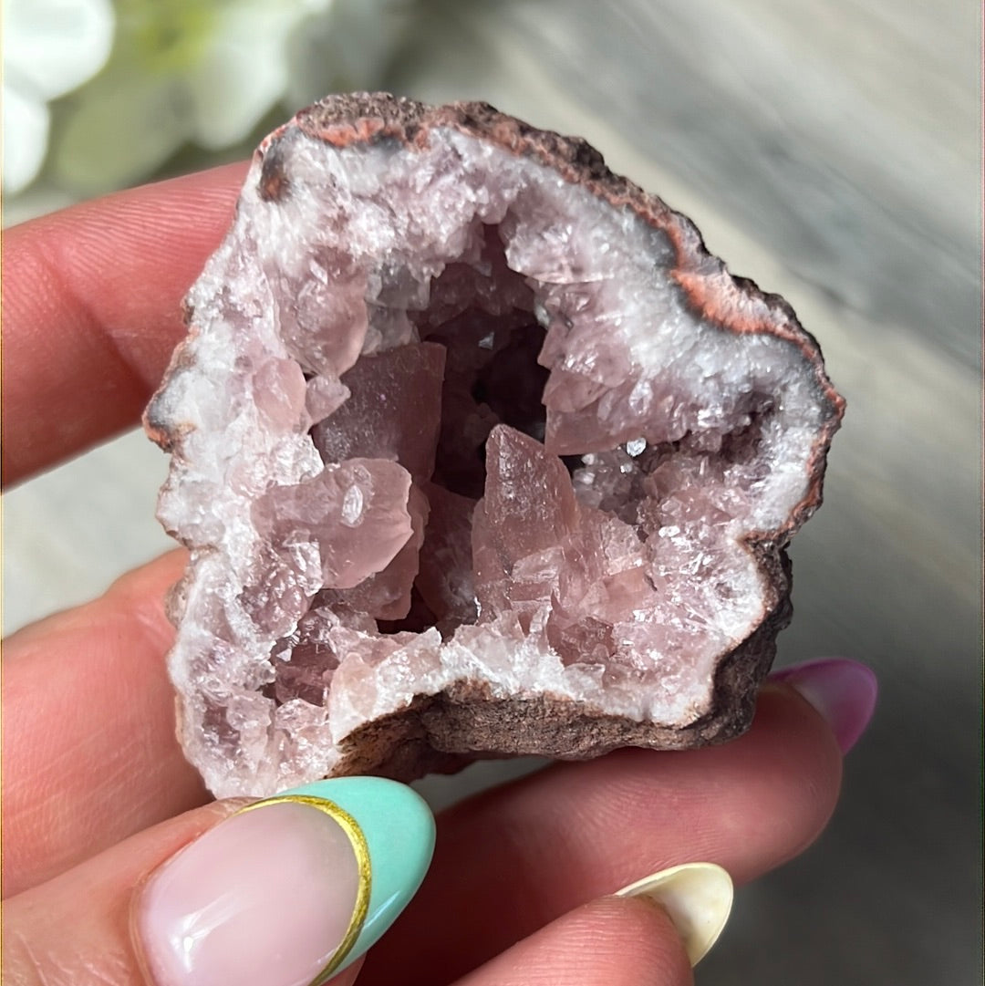 Pink Amethyst Geode Cluster Specimen