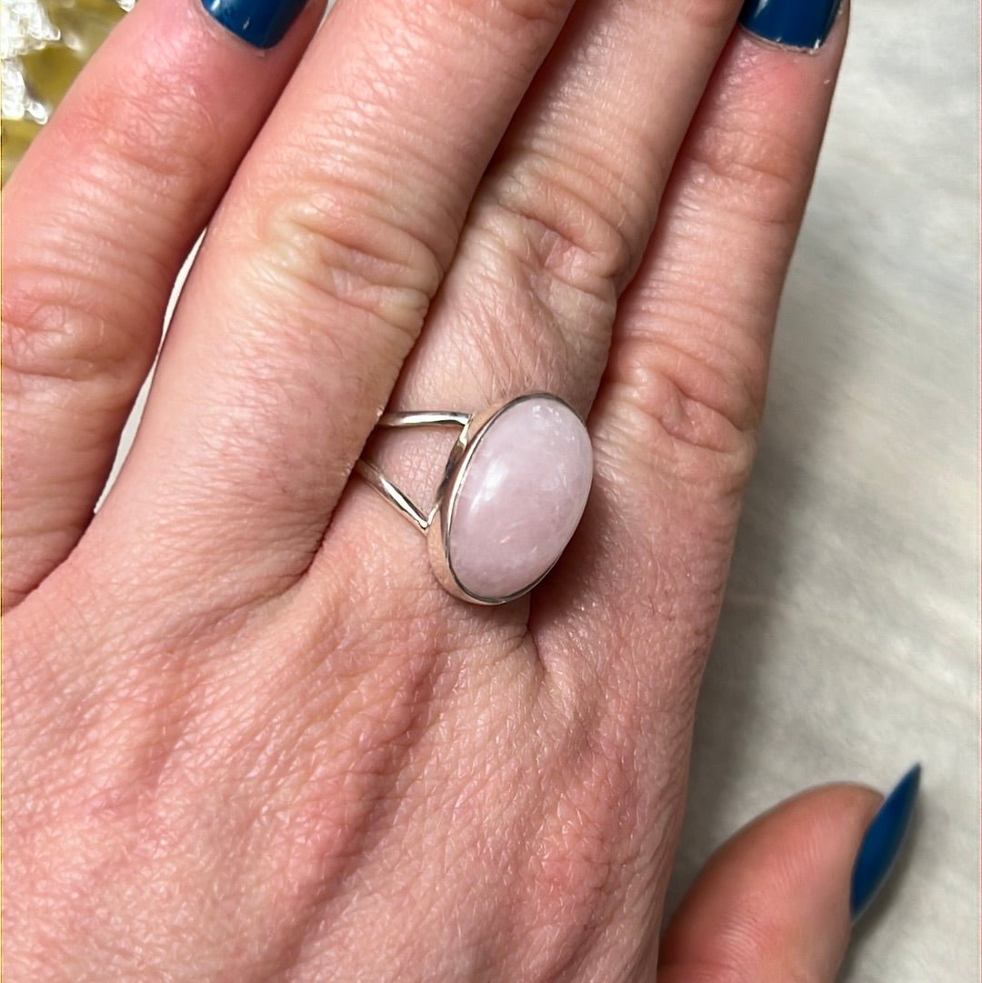 Petalite 925 Silver Ring - Size Q