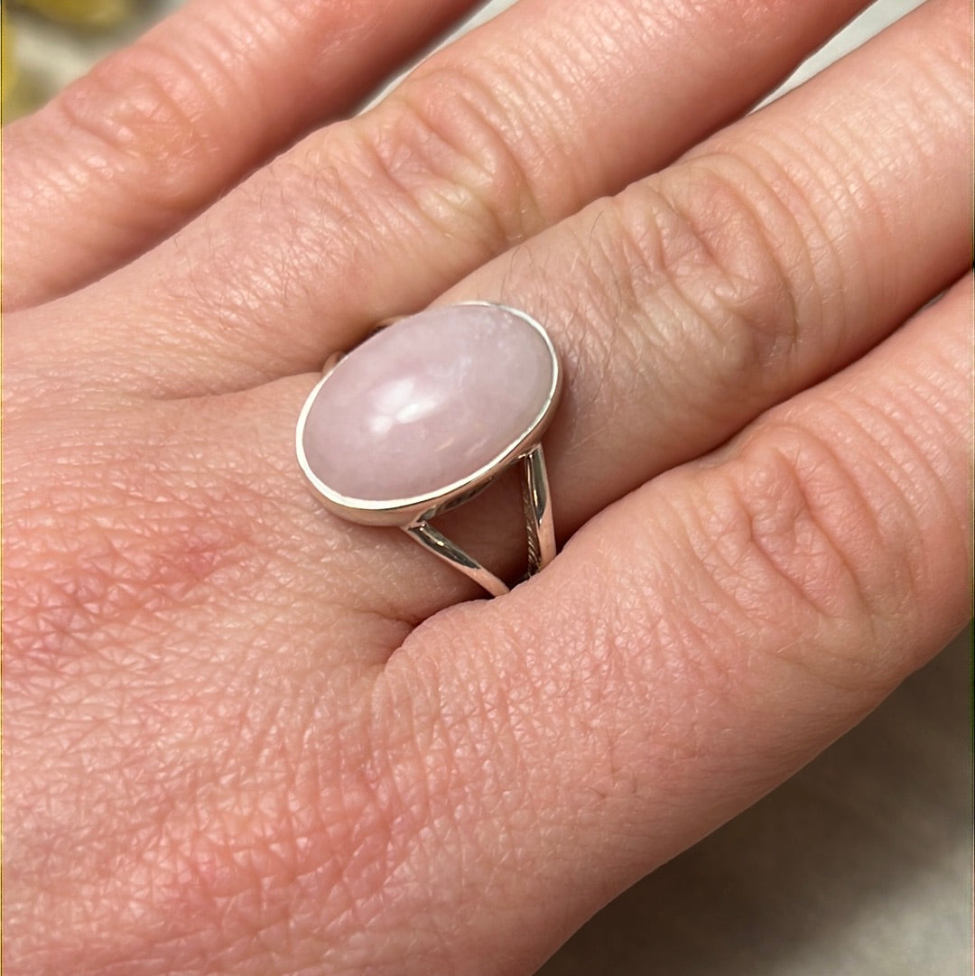 Petalite 925 Silver Ring - Size Q