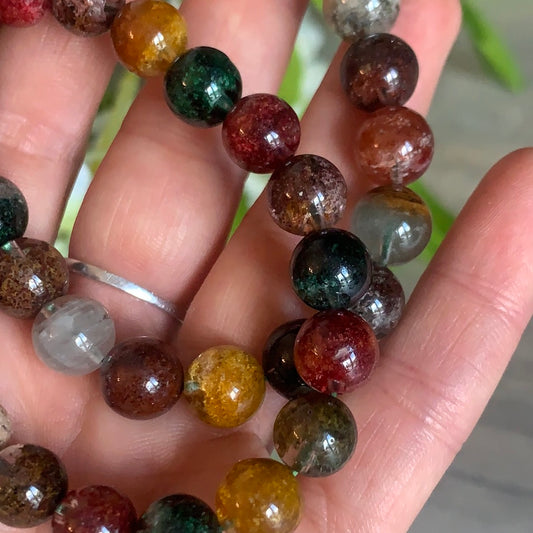 Lodolite (Garden quartz)- 4 season Bead Bracelet LAST