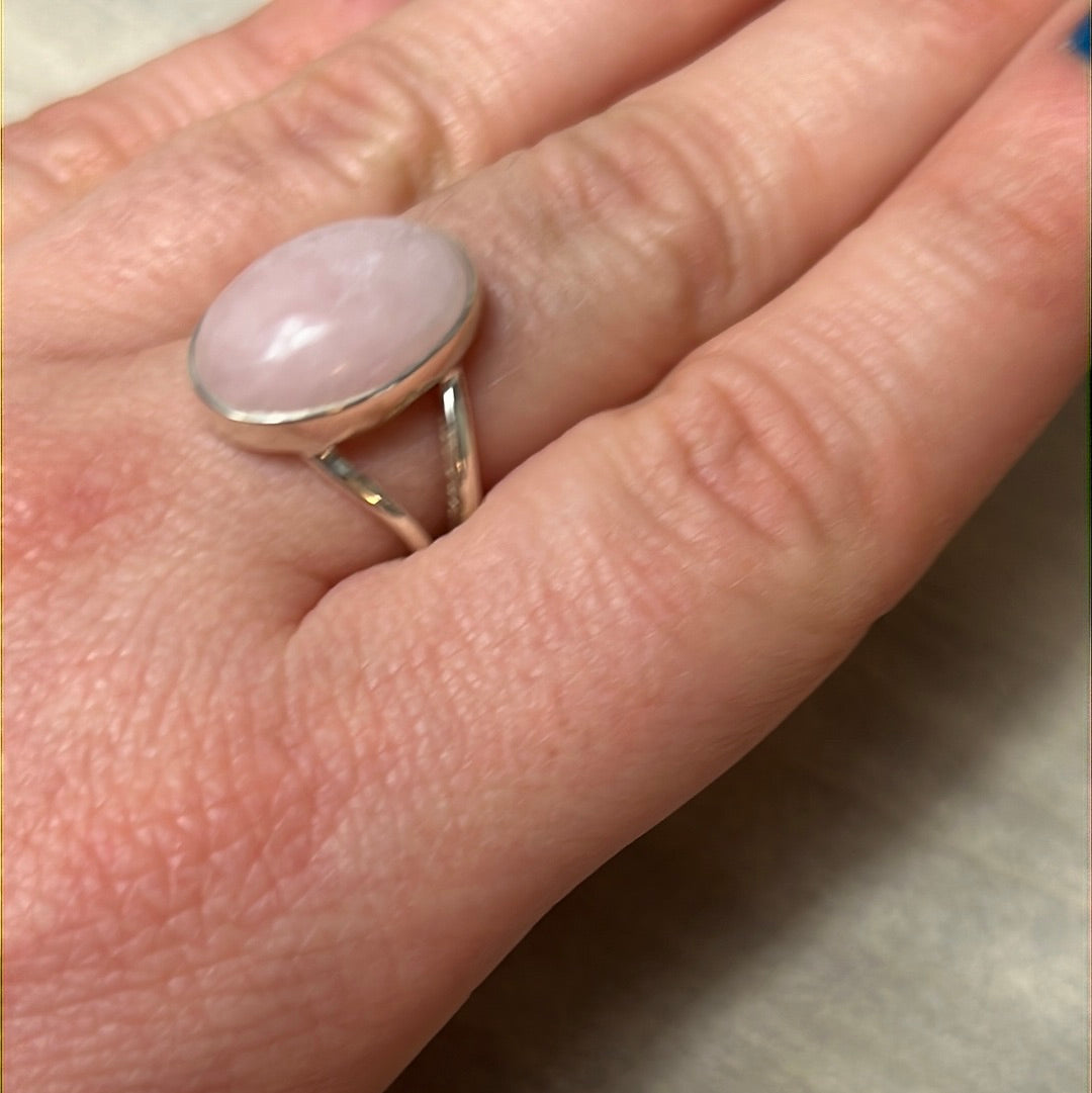 Petalite 925 Silver Ring - Size Q