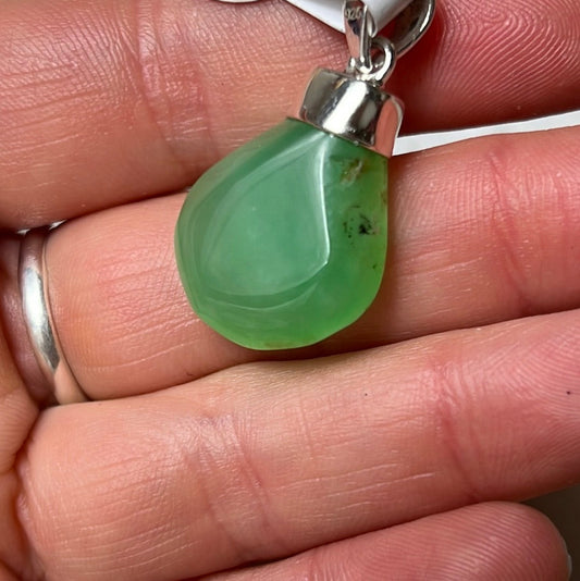 Chrysoprase Sterling Silver Pendant
