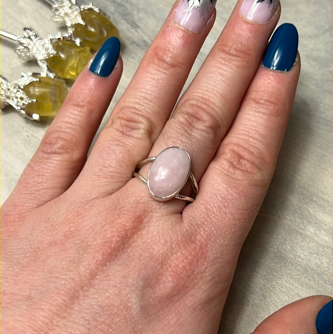 Petalite 925 Silver Ring - Size Q