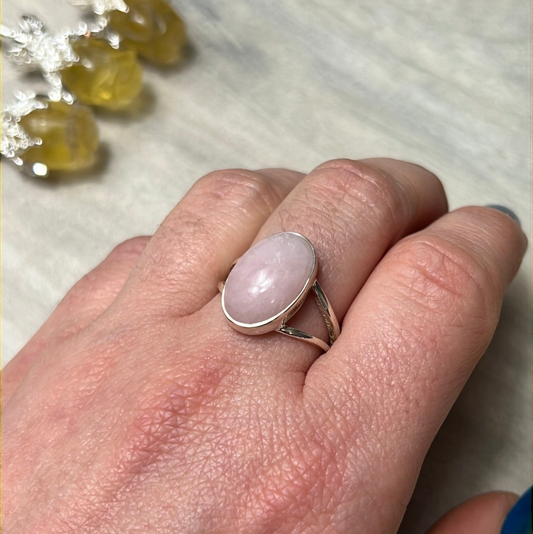 Petalite 925 Silver Ring - Size Q