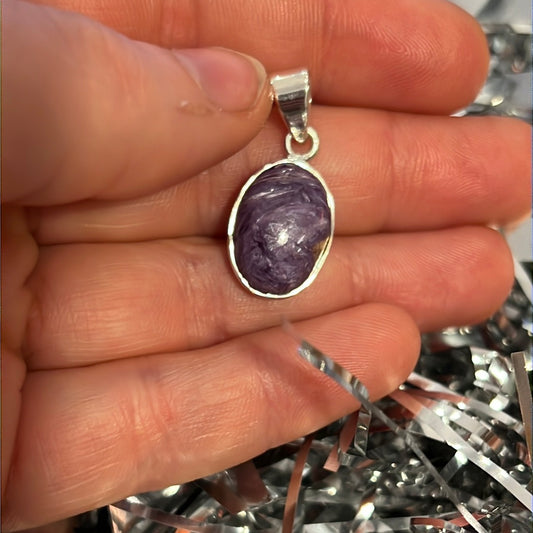 Charoite 925 Sterling Pendant