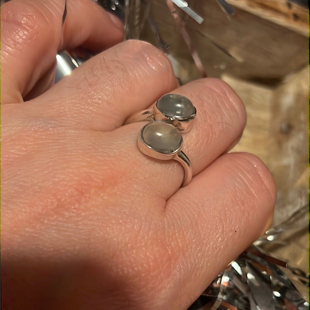 Prehnite 925 Silver Ring -  Size M
