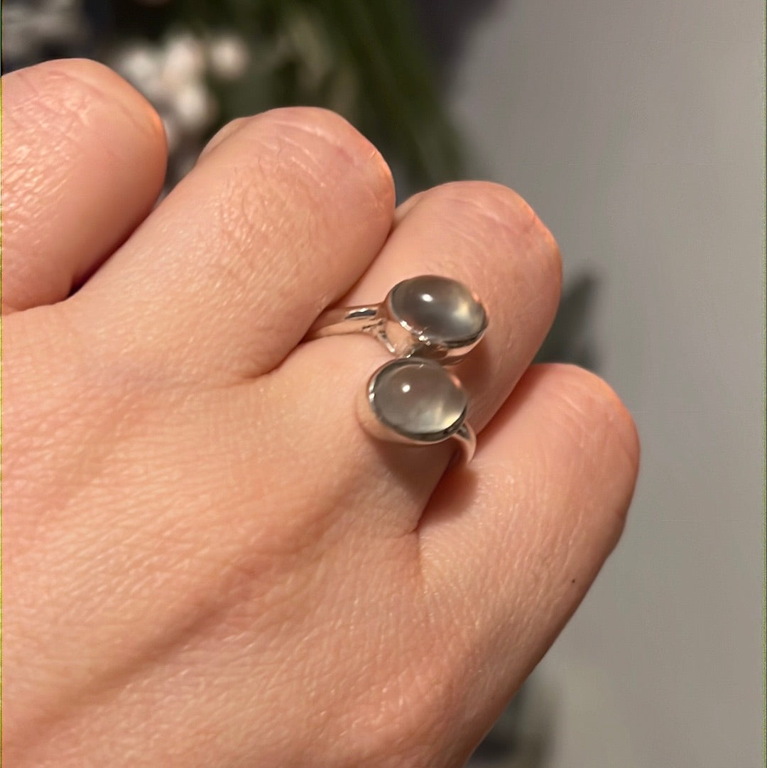 Prehnite 925 Silver Ring -  Size M
